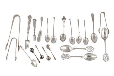 Lot 59 - A MIXED GROUP OF STERLING SILVER FLATWARE
