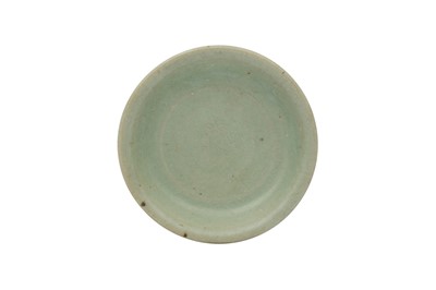 Lot 369 - A CHINESE CELADON-GLAZED DISH.