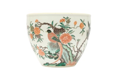 Lot 745 - A CHINESE FAMILLE VERTE FISH BOWL.