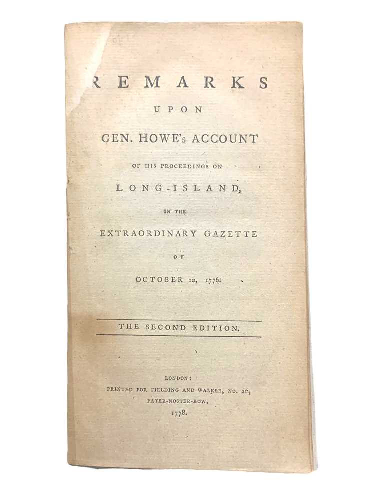 Lot 25 - Pamphlets: Manduit. Gen. Howe's Accounts. etc 177