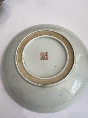 Lot 775 - A PAIR OF CHINESE FAMILLE ROSE 'MILLEFLEURS' DISHES.