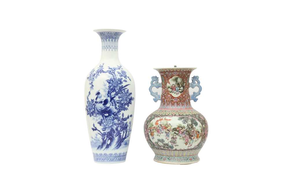 Lot 777 - TWO CHINESE VASES.