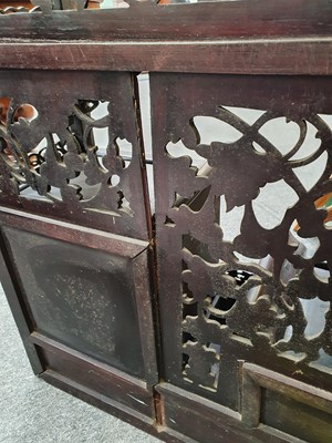 Lot 803 - A CHINESE WOOD DISPLAY CABINET.