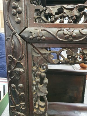 Lot 803 - A CHINESE WOOD DISPLAY CABINET.