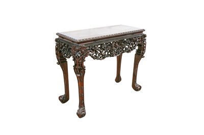 Lot 404 - A CHINESE WOOD 'DRAGON' ALTAR TABLE.