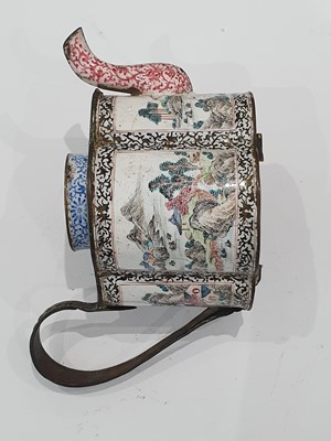 Lot 534 - A CHINESE CANTON ENAMEL TEAPOT AND COVER.