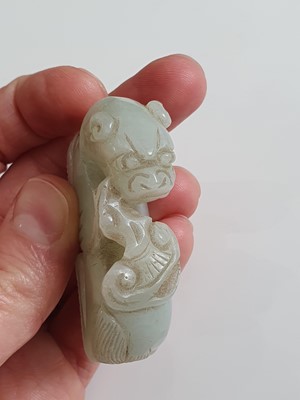 Lot 175 - A COLLECTION OF THREE CHINESE JADE ANIMALS.