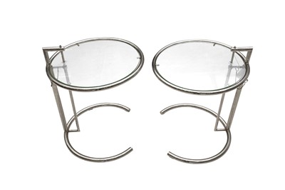 Lot 383 - AFTER EILEEN GRAY (IRISH, 1878-1976), A PAIR OF MODEL E1027 TABLES