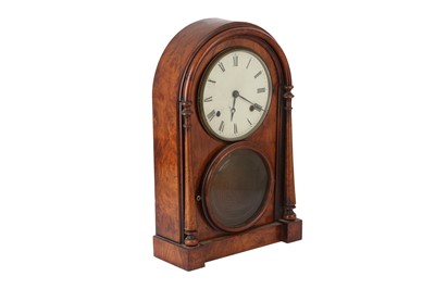 Lot 140 - A VICTORIAN MAHOGANY MANTEL CLOCK