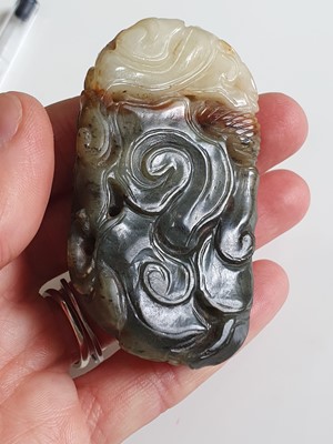 Lot 178 - TWO CHINESE SOAPSTONE SEALS AND A JADE DRAGON CARVING.