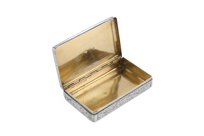 Lot 316 - A mid-19th century Austrian (Czech) 13 loth (812 standard) silver snuff box, Prague 1840 by Mathias Kilian