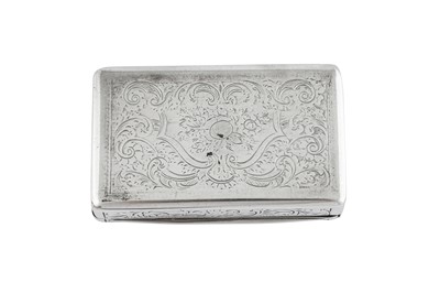 Lot 316 - A mid-19th century Austrian (Czech) 13 loth (812 standard) silver snuff box, Prague 1840 by Mathias Kilian