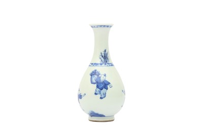 Lot 502 - A CHINESE BLUE AND WHITE 'BOYS' VASE.