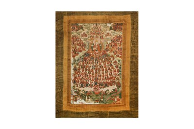 Lot 397 - A TIBETAN THANGKA OF TSONGKHAPA.