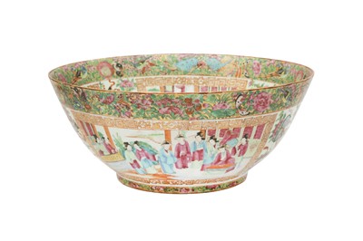 Lot 629 - A CHINESE FAMILLE ROSE CANTON PUNCH BOWL.