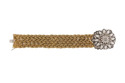 Lot 243 - A diamond and enamel bracelet