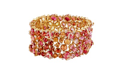 Lot 194 - A multi-gem and diamond bracelet
