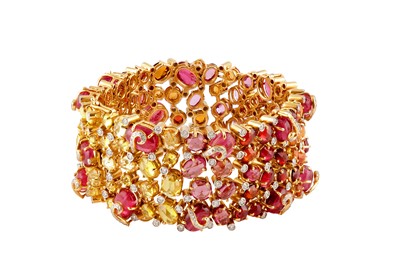 Lot 194 - A multi-gem and diamond bracelet