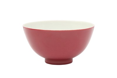 Lot 202 - A CHINESE RUBY PINK ENAMELLED BOWL.