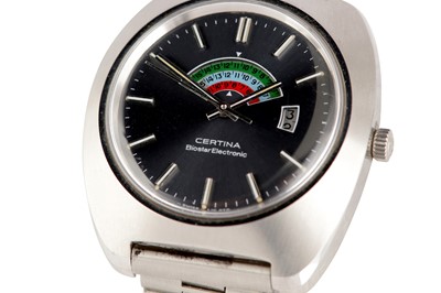 Lot 40 - A RARE CERTINA MEN'S STAINLESS STEEL ELECTRONIC BRACELET WATCH TO CALCULATE YOUR BIORHYTHM