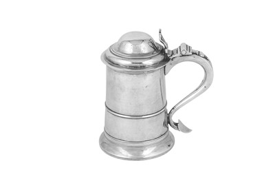 Lot 586 - A George III provincial sterling silver tankard, Newcastle 1792 by John Langlands and John Robertson