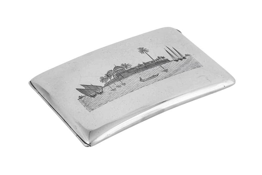 Lot 264 - A mid-20th century Iraqi silver cigarette case, circa 1945 signed Dayil