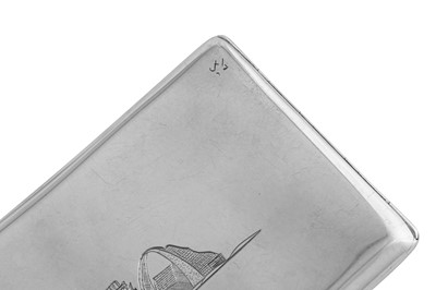 Lot 264 - A mid-20th century Iraqi silver cigarette case, circa 1945 signed Dayil