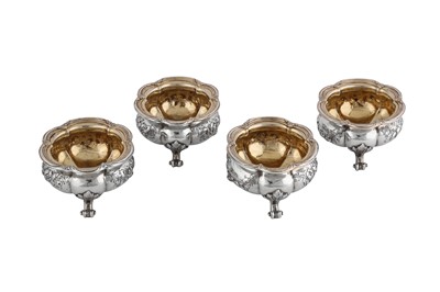 Lot 553 - A set of four early Victorian sterling silver salts, London 1837 by Paul Storr (1771-1844, first reg. 12th Jan 1793)