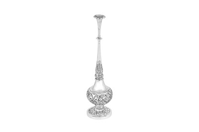 Lot 218 - A mid - 19th century Chinese Export silver rose water sprinkler, Canton circa 1850 retailed by Mun Kee