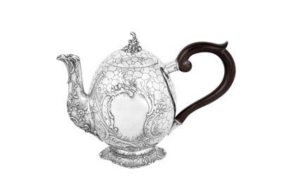 Lot 327 - An early 20th century German 800 standard silver bachelor teapot, circa 1910 by GG over H (untraced)