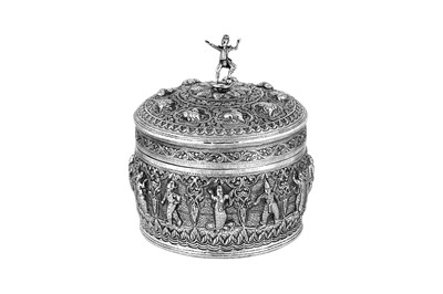 Lot 136 - A mid-20th century Thai unmarked silver betel box, probably Chiang Mai circa 1940