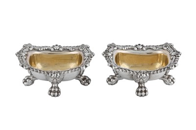 Lot 549 - A pair of George III sterling silver salts, Sheffield 1817 by S C Younge & Co