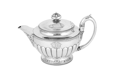 Lot 596 - A George III sterling silver teapot, London 1803 by Peter, Ann and William Bateman (reg.  Jan 1800)