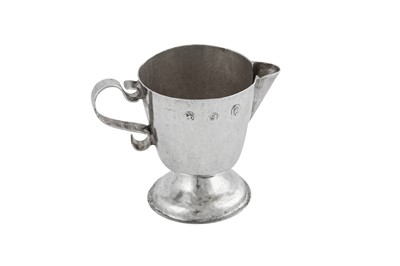 Lot 685 - A Queen Anne Britannia standard silver miniature or ‘toy’ ewer, London 1708, makers mark obscured but probably George Manjoy