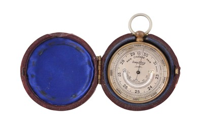 Lot 346 - A BRITISH MILITARY MINIATURE GILDED BAROMETER, THERMOMETER AND ALTIMETER, CIRCA 1920S