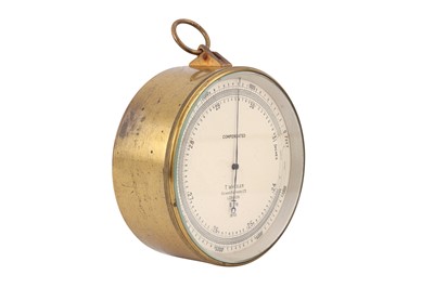 Lot 353 - A BRITISH MILITARY SURVEYING ANEROID BAROMETER BY T WHEELER, 1940