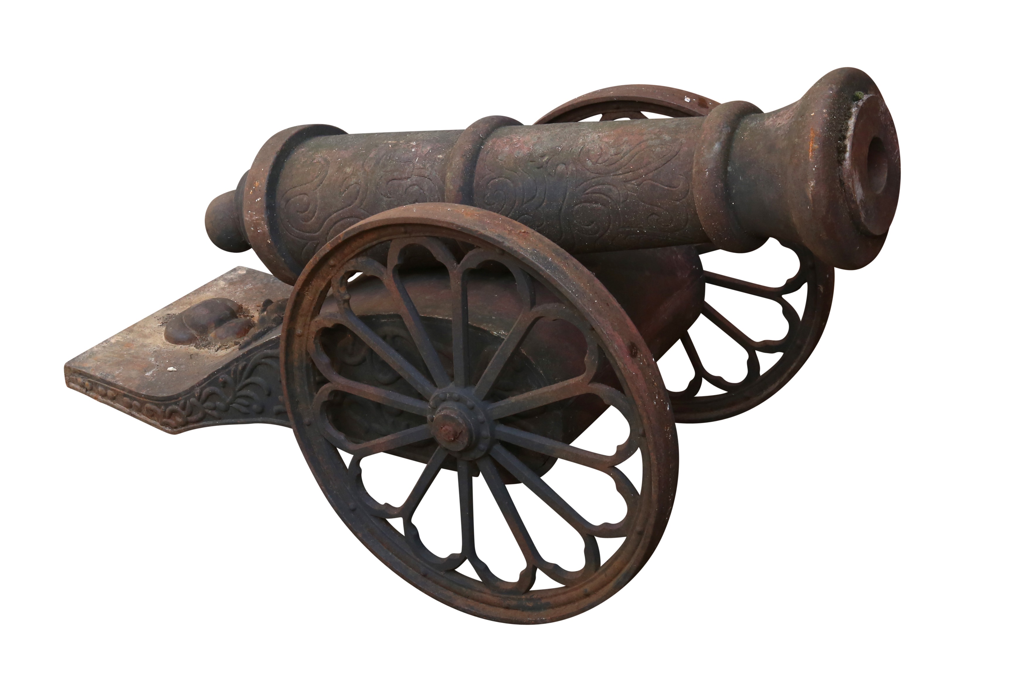 Lot 213 A CAST IRON GARDEN ORNAMENT IN THE FORM OF A