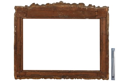 Lot 131 - AN ITALIAN (POSSIBLY ENGLISH) EARLY 18TH CENTURY CARVED AND GILDED FRAME