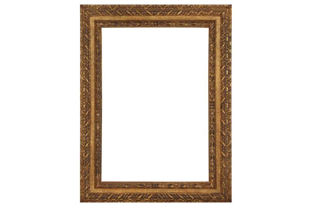 Lot 105 - AN ITALIAN 17TH CENTURY CARVED AND GILDED REVERSE CASSETTA FRAME