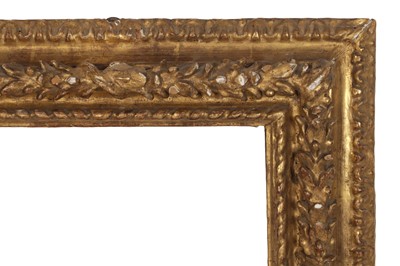 Lot 107 - AN ITALIAN BOLOGNESE 17TH CENTURY CARVED AND GILDED FRAME
