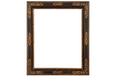 Lot 120 - AN ITALIAN 17TH CENTURY STYLE PAINTED AND GILDED REVERSE CASSETTA FRAME