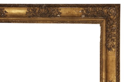 Lot 313 - A FRENCH 18TH CENTURY CARVED AND GILDED FRAME