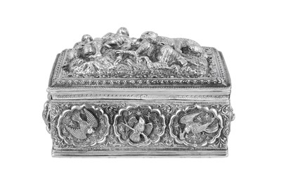 Lot 169 - An early 20th century Burmese unmarked silver box or casket, probably Rangoon circa 1920