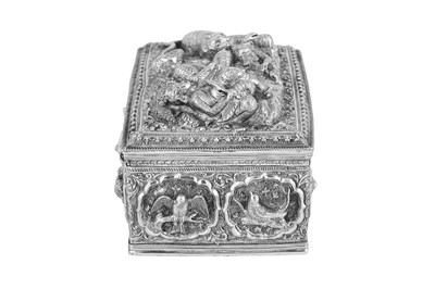 Lot 169 - An early 20th century Burmese unmarked silver box or casket, probably Rangoon circa 1920