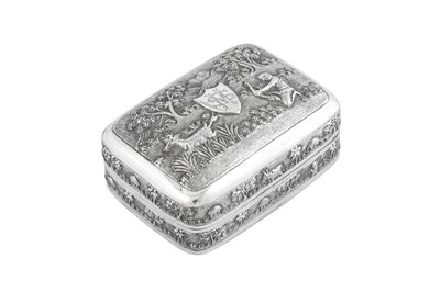 Lot 122 - An early 20th century Anglo – Indian silver soap box, Calcutta circa 1920