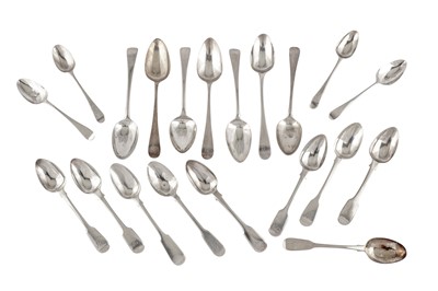 Lot 83 - A MIXED GROUP OF GEORGE III AND LATER STERLING SILVER FLATWARE