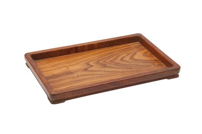 Lot 7 - A CHINESE HUANGHUALI WOOD TRAY.