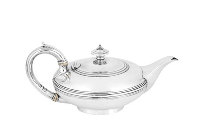 Lot 570 - A William IV sterling silver teapot, London 1832 by Richard Pearce and George Burrows