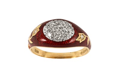 Lot 93 - An enamel and diamond ring