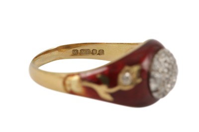 Lot 93 - An enamel and diamond ring